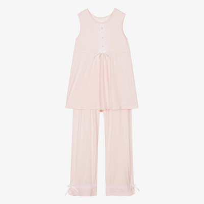 Amiki Children Teen Girls Pale Pink Micromodal Pyjamas