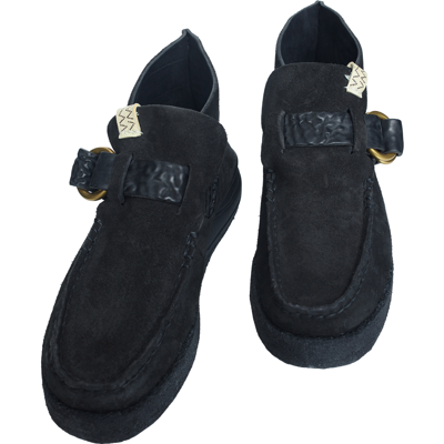 Visvim Magoon Leather Moccasin In Black