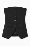 Cos Tailored Waistcoat Bustier In Black