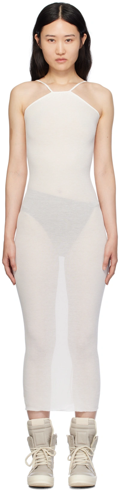 Rick Owens White Skorpio Midi Dress In 11 Milk