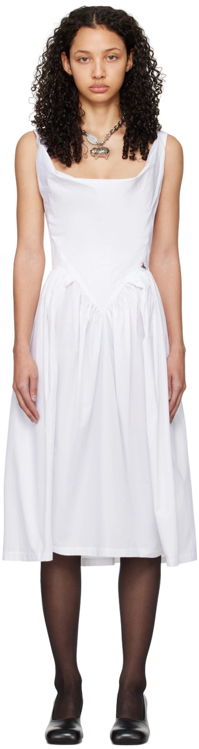 Vivienne Westwood Sunday Cowl-neck Cotton Midi Dress In White