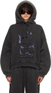 ACNE STUDIOS BLACK PRINTED HOODIE