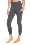 Zella Live In High Waist Pocket 7/8 Leggings In Grey Forged