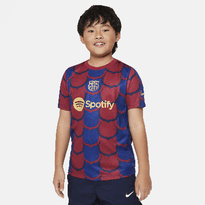 Nike Fc Barcelona Academy Pro Big Kids'  Dri-fit Soccer Pre-match Top In Blue