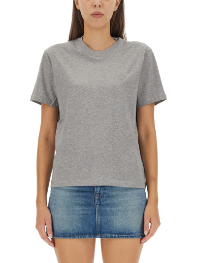 Ami Alexandre Mattiussi Ami Paris T-shirt With Logo Embroidery Unisex In Grey