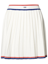 Gcds Pleated Knitted Miniskirt In White