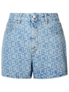 Gcds Bling Denim Skirt In Blue
