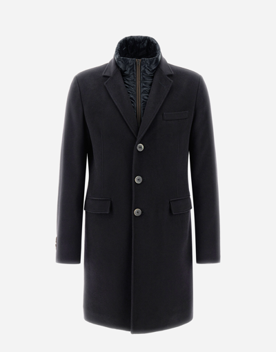 Herno Business Cashmere コート In Navy Blue