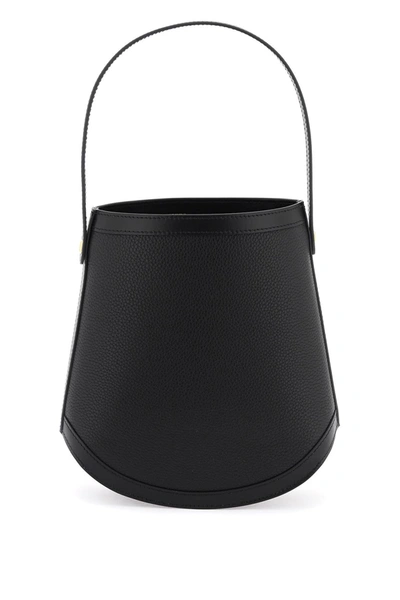 Savette Grained Leather Bucket Bag In Black