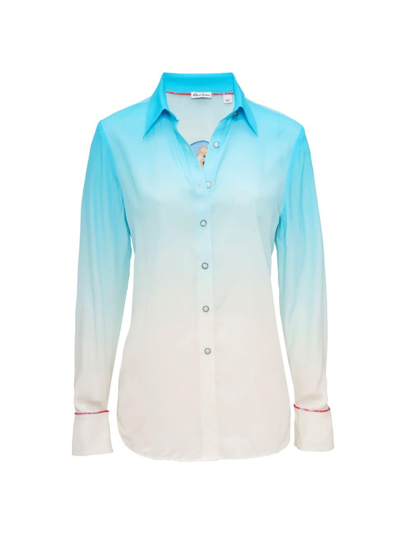 ROBERT GRAHAM WOMEN'S GABRIELLA OMBRÉ WATERCOLOR PRINT SHIRT