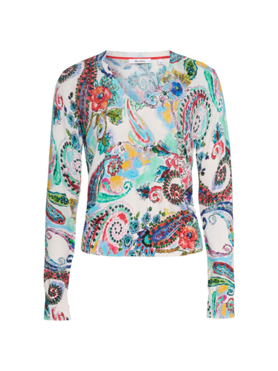 Robert Graham Evelyn Cropped Paisley-print Sweater In Multi