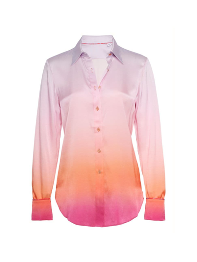 ROBERT GRAHAM WOMEN'S GABRIELLA SILK-BLEND OMBRÉ SHIRT