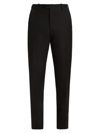 Kiton Men's Cotton Flat-front Trousers In Black