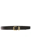 Aureum Black & Gold French Rope Belt In Black