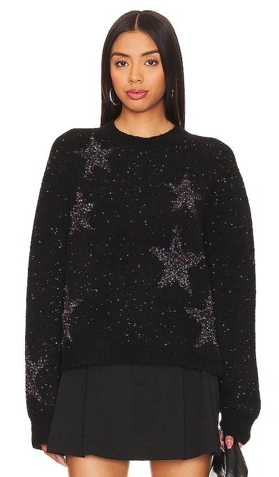 Allsaints Star Rainbow Tinsel Brushed Sweater In Black
