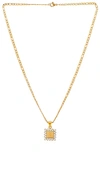 AMBER SCEATS CRYSTAL NAME PLATE NECKLACE