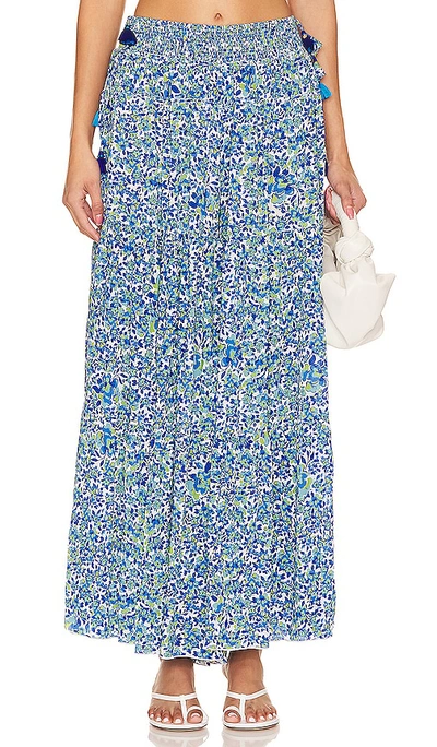 Poupette St Barth Soledad Floral Wide-leg Trousers In Blue