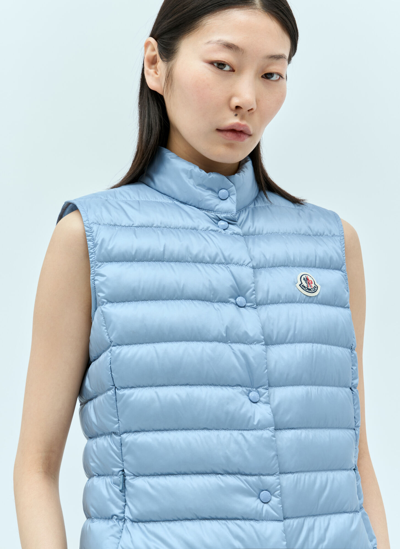 Moncler Liane Nylon Down Vest In Blue