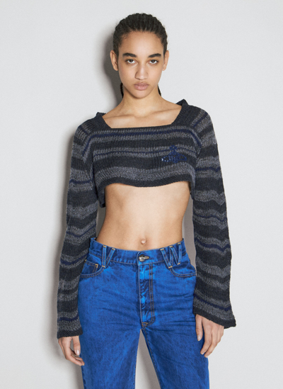 Vivienne Westwood Bedrock Cropped Top In Blue