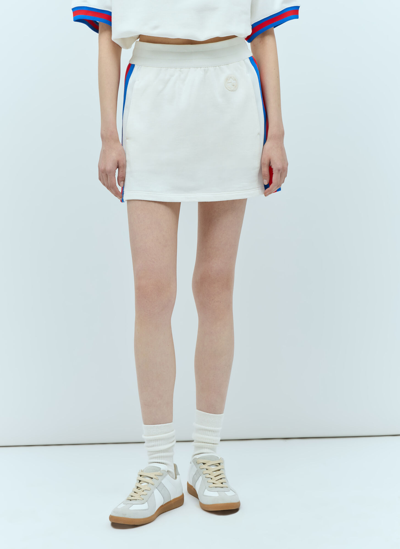 Gucci Jersey Short With Web Stripe In White