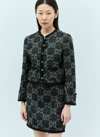 Gucci Gg Tweed Jacket In Grey