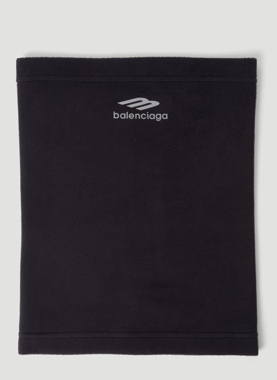 Balenciaga Logo Print Tubular Scarf In Black