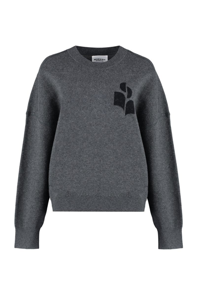 Isabel Marant Étoile Atlee Long Sleeve Crew-neck Sweater In Grey