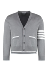 Thom Browne 4-bar Stripe Mini Cardigan In Grey