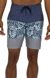 Travis Mathew Swim-up Bar Board Shorts In Heather Dress Blues