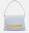 Victoria Beckham Chain Pouch Croc-effect Leather Shoulder Bag In Light Grey