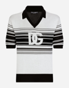 Dolce & Gabbana Stripe-print Silk Polo Shirt In Multicolor