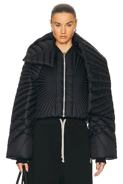 Rick Owens X Moncler Radiance Convertible Down Jacket In Black