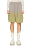 Rick Owens Beige Moncler Edition Shorts In Acid Degrade