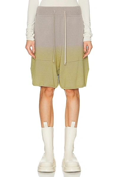 Rick Owens Beige Moncler Edition Shorts In Acid Degrade
