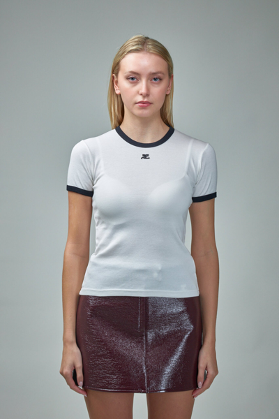 Courrèges Reedition Contrast T-shirt In White