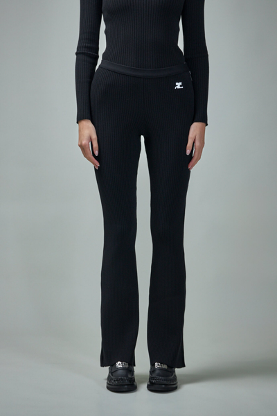 Courrèges Reedition Rib Knit Pants Black