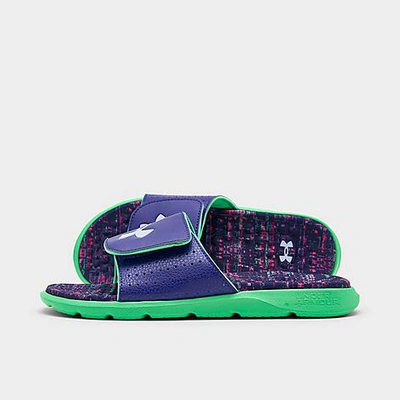 Under Armour Big Kids' Ignite Pro Slide Sandals In Vapor Green/cobalt Legacy