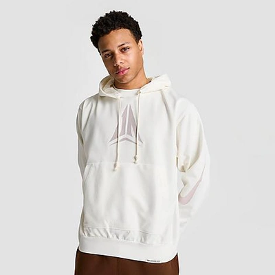 Nike Men's Standard Issue Ja Logo Dri-fit Pullover Basketball Hoodie In Sail/platinum Violet