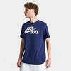 Nike Just Do It Swoosh Graphic T-shirt In Midnight Navy/white