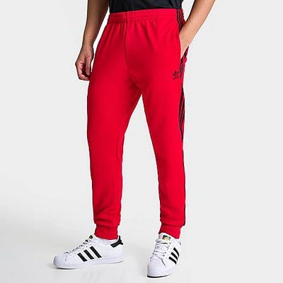 Adidas Originals Adidas Men's Originals Adicolor Classics Superstar Track Pants In Better Scarlet/black