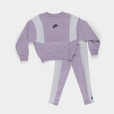 Nike Girls' Little Kids' Sweatshirt And Leggings Set In Lilac Bloom