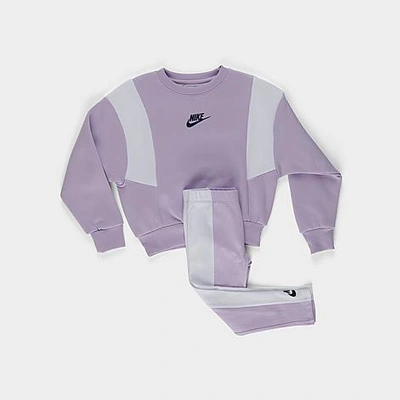 Nike Babies'  Girls' Toddler Sweatshirt And Leggings Set In Lilac Bloom