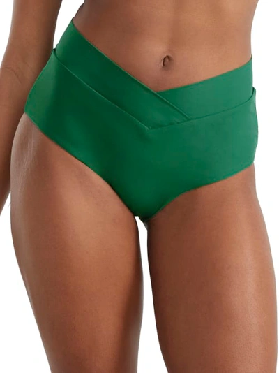 Birdsong Retro Full Bikini Bottom In Emerald