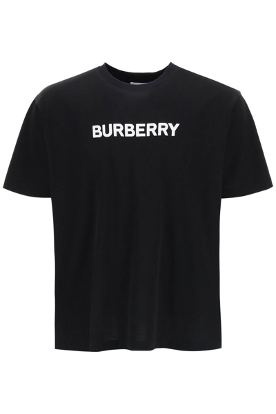 Burberry Harriston Replen T Shirt With Logo Print In Black