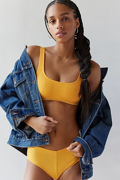 Out From Under Back To Basics Scoop Neck Bralette In Orange, Women's At Urban Outfitters