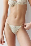 Out From Under Perfect Pointelle Thong In Floral, Women's At Urban Outfitters In Cream