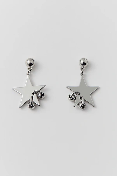 Urban Outfitters Pierced Star Earring In Silver, Women's At