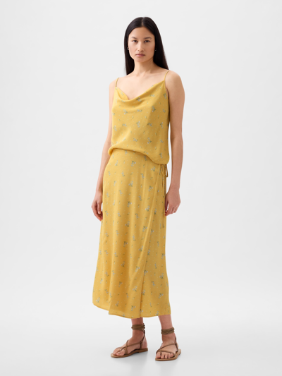Gap Wrap Midi Skirt In Yellow Floral