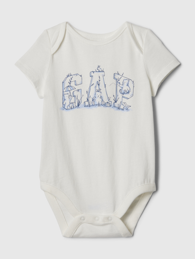Gap Baby First Favorites Organic Cotton Graphic Bodysuit In New Off White Logo