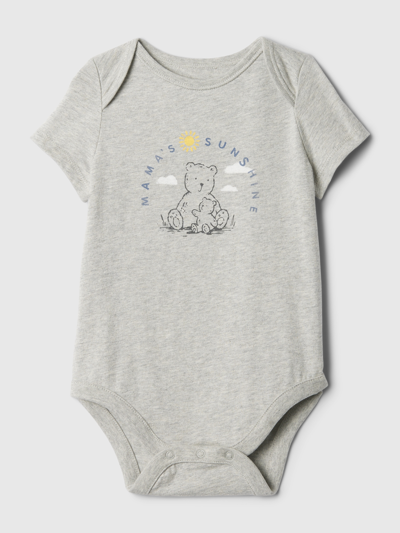 Gap Kids' Baby First Favorites Organic Cotton Graphic Bodysuit In Gray Mom